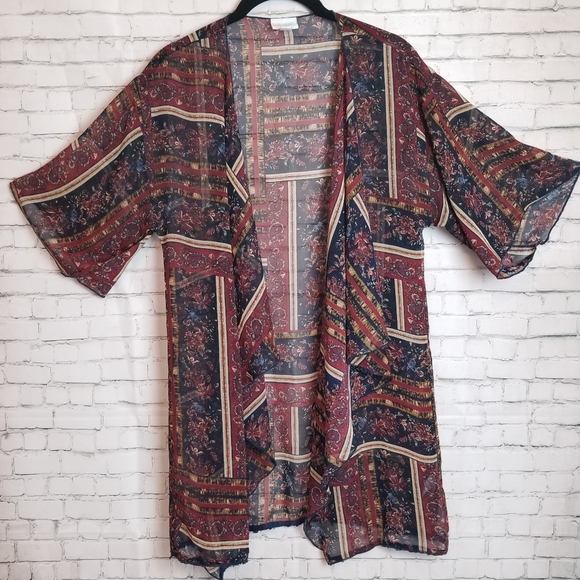 LuLaRoe Sweaters - Semi sheer boho floral kimono cardigan